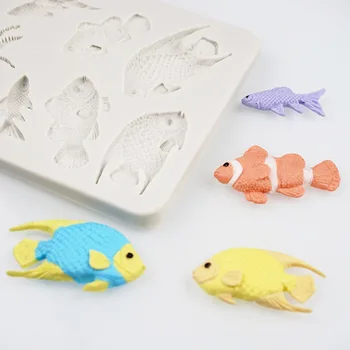 2020 Nové Silikonové Formy Ryby Mořské Vzor Konkrétní Formy Molde De Silikonové Designer Diy Jílu 3D Wall Panel Forem pro Omítky