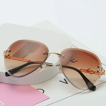 2020 Nové Značky Design Vintage Vrtaných Pilot sluneční Brýle, Ženy, Muži Retro Řezání Objektiv Gradient Sluneční Brýle pro Ženy, UV400