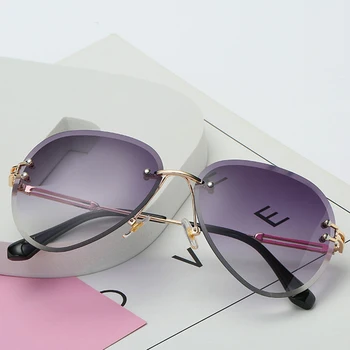 2020 Nové Značky Design Vintage Vrtaných Pilot sluneční Brýle, Ženy, Muži Retro Řezání Objektiv Gradient Sluneční Brýle pro Ženy, UV400