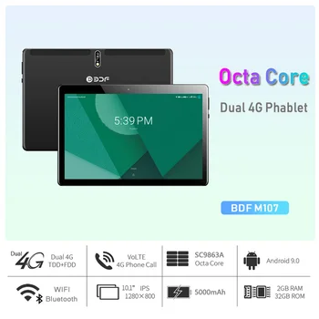 2020 Nový Android 9.0 10.1 palcový Tablet 32GB ROM, Octa Jádro 4G LTE Dual SIM Telefon IPS Tablet PC, WiFi, GPS, Google Play 10 9 tab