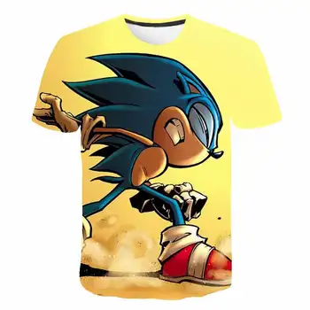 2020 Nový Trend Hvězdné Sonic T-shirt Chlapci a Dívky v Létě Karikatura Ležérní Krátké rukávy Mládež Oblečení 3D T-shirt 4-25 Let