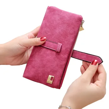 2020 Pevné Šňůrky Nubukové Kůže Zip Dlouhý Ženy Peněženky Telefon Bag Luxusní Značky Peněženky Značkové Kabelky Držitele Karty Spojka