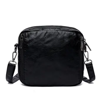 2020 podzim nové ženy taška multi-zip mini prát měkké kůže malé náměstí taška luxusní návrhář rameno messenger bag béžová