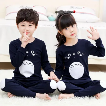 2020 Podzimní dětské Pyžamo Sady Dětské Oblečení Suit Baby Boys Pyžama Totoro Karikatura noční Prádlo Holky Spát Oblek Dětské Pyžamo