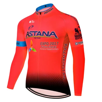 2020 týmu ASTANA dlouhý rukáv cyklistický dres letní jarní cyklistické oblečení Muži camisa de ciclismo muži jersey ciclismo
