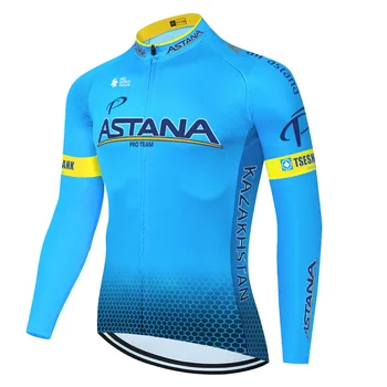 2020 týmu ASTANA dlouhý rukáv cyklistický dres letní jarní cyklistické oblečení Muži camisa de ciclismo muži jersey ciclismo