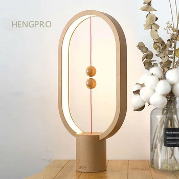 2020 Upgrade HENGPRO Bilance Noční Světlo Přenosné Elipsa Magnetické vzduchu Spínač LED Stolní Lampa Dotyková Stmívání Domova