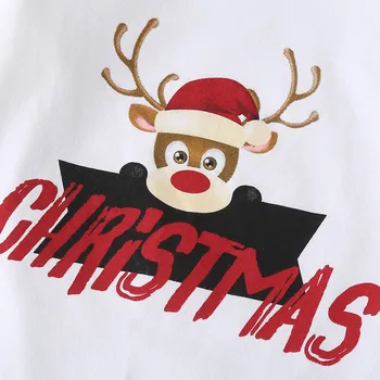 2020 Vánoční Novorozeně Dívka Šaty Sada Kreslený Elk Tisk Kombinézu Kalhoty, Klobouk Novorozence Dětské Oblečení Chlapec Vánoční Oblečení