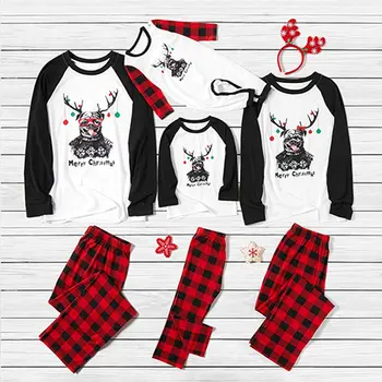 2020 Vánoční Rodinné Pyžamo, Oblečení Nastavit Santa Claus Rodiny Odpovídající Oblečení Xmas Dospělé Děti Pyžama sada Baby Romper oblečení na Spaní