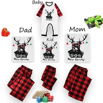 2020 Vánoční Rodinné Pyžamo, Oblečení Nastavit Santa Claus Rodiny Odpovídající Oblečení Xmas Dospělé Děti Pyžama sada Baby Romper oblečení na Spaní