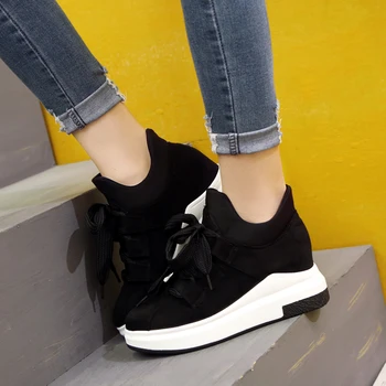 2020 značky módní ženy boty Výška Zvýšení neformální boty High-top dívky boty Tenisky tv s Plochou Cestovní šněrovací boty uij8