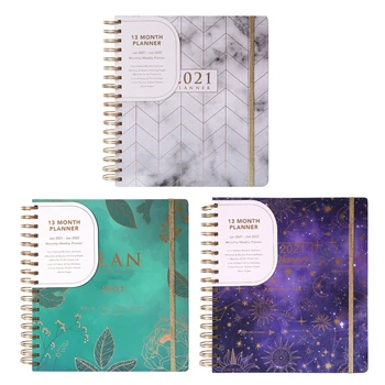 2021 Agenda, Plánovač, Organizátor, B5 Cívky Notebook Věstníku Měsíční Týdenní Plán 090F