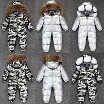 2021 Baby Boy Bunda 80% Kachna Dolů, Venkovní Kojenecké Oblečení, Dívky, Chlapci, Děti Kombinéza 2~5y ruské Zimní Kombinézu teplé dětské oblečení