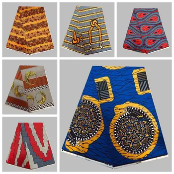 2021 Bavlna Africké Ankara styl Vosk Látka Vosk Africain Tkáních krajky Nigerijský Ghana Grinta Zlata vosk, bavlněné Tkaniny