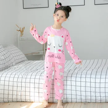 2021 dětské oblečení na Spaní Oblečení Oblek dospívající princezna Dlouhý Rukáv Bavlna Pyžama Holky Spring Pajama Sady Děti Kreslený Pyžama