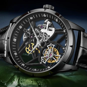 2021 GIV Tourbillon Mechanické Hodinky Původní Pohyb Vodotěsné Skeleton Sapphire Double Tourbillon pánské sportovní hodinky