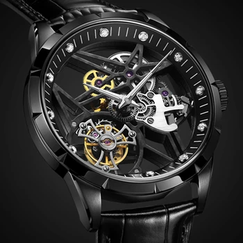2021 GIV Tourbillon Mechanické Hodinky Původní Pohyb Vodotěsné Skeleton Sapphire Double Tourbillon pánské sportovní hodinky