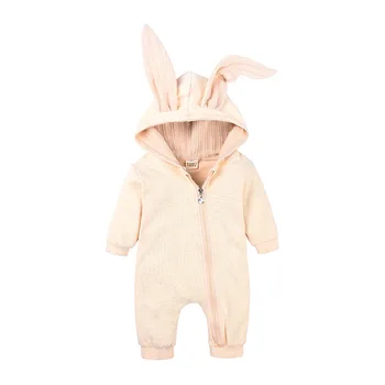 2021 Jaře Nové Dětské Oblečení Baby Bunny s Kapucí Oblečení Novorozené Dítě Chlapci Rompers Dítě Dívky Kombinéza Dětská Kostým 0-24M