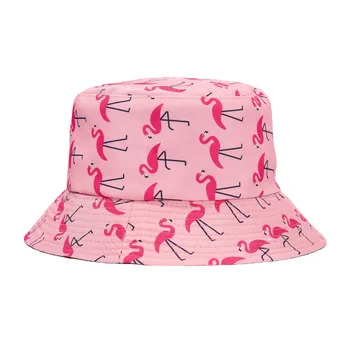 2021 Luxusní Panama Kbelík Klobouk Ženy Muži Letní Bucket Čepice Flamingo Print Bob Čepice Gorros Hip Hop Rybaření Rybář Klobouk