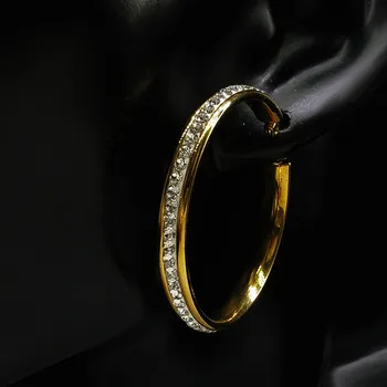 2021 Móda z Nerezové Oceli, Kulaté Náušnice pro Ženy Krystal Velké Zlaté Barevné Náušnice Šperky aros de acero inoxidable E612576