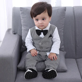 2021 Módní dětské Oblečení Sady bavlna Chlapec oblečení Novorozence boy suit 5ks dlouhý rukáv kojenecké Houndstooth dárek k narozeninám