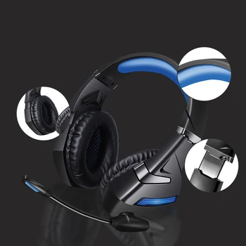 2021 nové A2 herní sluchátka hi-fi stereo, 7.1 virtual surround bass herní headset s mikrofon, LED světlo, vhodné pro PCgamers