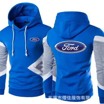 2021 Nové Auto Logo pro Ford Jaro Podzim Módní Muže Svetr Mikiny Patchwork Ležérní Bavlněné Mikiny Oblečení S-5XL Velikost1