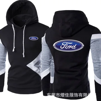 2021 Nové Auto Logo pro Ford Jaro Podzim Módní Muže Svetr Mikiny Patchwork Ležérní Bavlněné Mikiny Oblečení S-5XL Velikost1