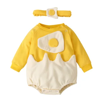 2021 nové dětské oblečení Vejce žlutou kombinézu + Černobílá dítě nastaví nově narozené tělo novorozené dítě hadříkem 0-24M holky, kojenecké oblečení
