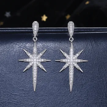 2021 nové luxusní Hvězdy, 925 sterling silver náušnice pro ženy, dárek k výročí šperky velkoobchod vánoční E5890