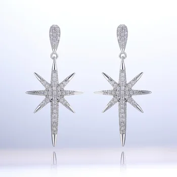 2021 nové luxusní Hvězdy, 925 sterling silver náušnice pro ženy, dárek k výročí šperky velkoobchod vánoční E5890