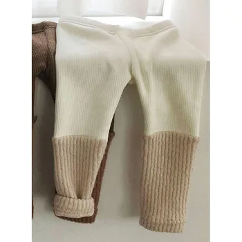 2021 Nové Módní Dítě Tlusté Kalhoty Zimní Teplé Patchwork Legging Kalhoty