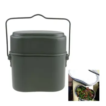 2021 Nové Německo Vojenská Zelená 3ks v 1 Kempingové Nádobí Cook Set pěší Turistika Přežití Bento Krabice na Oběd, Hrnec/Mísa