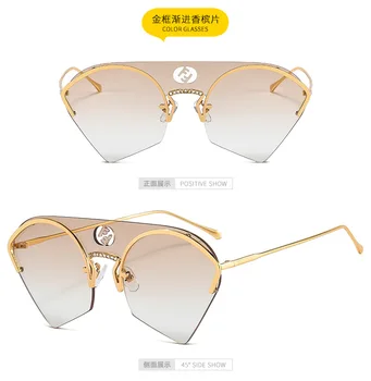 2021 Nové sluneční Brýle Dámy Nakrájený Jeden-Kus Objektiv, sluneční Brýle, Módní Temperament Žena Gradient Barva Čočky sluneční Brýle UV400 Horké