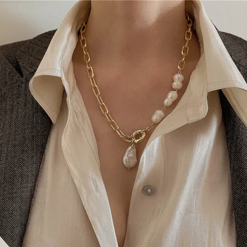 2021 Nový Přírodní sladkovodní pearl náhrdelník, ruční práce 14k zlato naplněné perlové šperky
