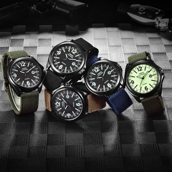 2021 Nový Světelný XINEW Značky Muži Datum Quartz Watch Armáda Voják Vojenské Nylon Popruh Analogové Hodinky, Sportovní Hodiny, Náramkové hodinky