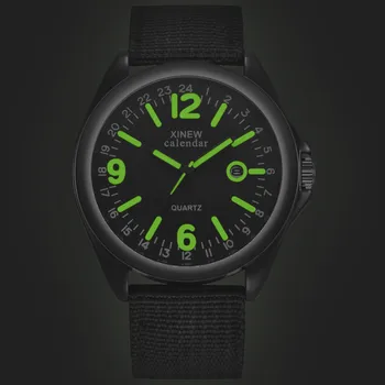 2021 Nový Světelný XINEW Značky Muži Datum Quartz Watch Armáda Voják Vojenské Nylon Popruh Analogové Hodinky, Sportovní Hodiny, Náramkové hodinky