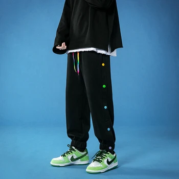 2021 Pánské Neformální Tepláčky jednobarevné Kalhoty Muž Korean Oversize Streetwear Jogger Kalhoty Žena Oblečení Dropshipping