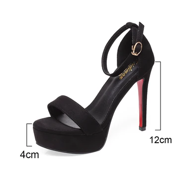 2021 sandály na platformě peep toe vysoké podpatky sandály ženy Kotník Popruh Boty Gladiator Party Šaty Svatební Boty podpatky
