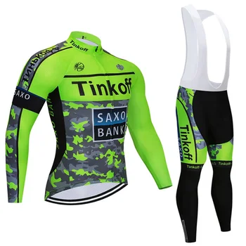 2021 tinkoff Cyklistický Dres Dlouhý Set MTB Cyklu Oblečení Sportovní oblečení Mountain Bike Oblečení ropa ciclismo