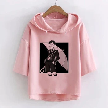 2021 Vtipný Deštník Akademie Grafické Růžové Topy Harajuku T Shirt Ženy Krátký Rukáv Ležérní Móda s Kapucí T-shirt Módní Oblečení