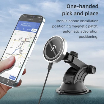 2021New Příjezdu Magnetické Qi Bezdrátová Nabíječka do Auta pro iPhone 12 Pro Max mini Magsafe 15W Rychlé Bezdrátové Nabíjení Auto Držák Telefonu