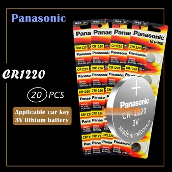 20KS Panasonic CR1220 knoflíkové Mince Baterie CR1220 Auto Dálkové Ovládání Elektrických Alarm 3V Lithiová Baterie