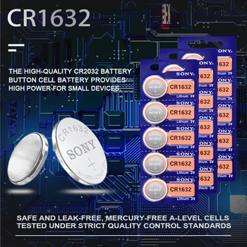 20ks SONY Originální CR1632 CR 1632 ECR1632 DL1632 KCR1632 LM1632 3V lithiová knoflíková baterie Baterie pro Hračky, hodinky