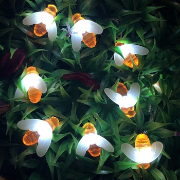 20LED/30LED/40LED Bee ve Tvaru LED String Světla Bateriové Vánoční Věnce Víla Světla Pro Holiday Party Zahrada Dekor