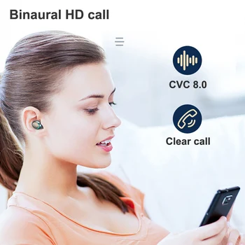 2200mAh LED Bluetooth Bezdrátová Sluchátka Sluchátka Sluchátka TWS Dotykové Ovládání Sport Headset Noise Cancel Dropshipping Velkoobchod