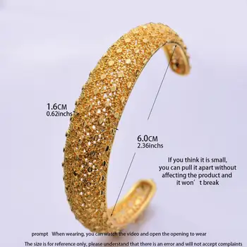24k 4ks Zlatá Barva Náramky Pro ženy, Africké svatební Náramky Náramky Zlaté svatební dary Etiopské Náramky šperky