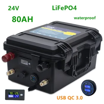 24V lifepo4 80ah lifepo4 baterie lifepo4 24V 80AH voděodolné lithiové baterie s 10A nabíječka pro loď, střídače,RV