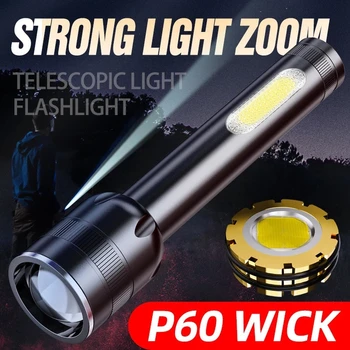 25000LM Super Světlé P60 LED Svítilna Camping Světlo 5Modes Dobíjecí Taktické Pochodeň Zoom Cyklistické Světlo Pro Dobrodružství Výlet