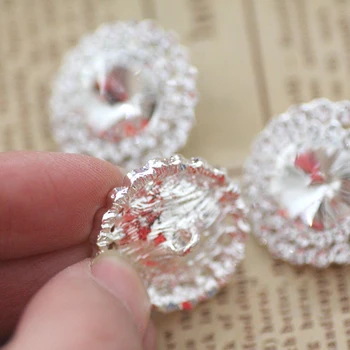 25mm Kulaté Bílé Šatonové knoflíky crystal strass DIY Hadříkem Dekorace Svatební šaty šít na kamínky
